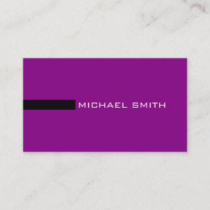Cartão De Visita Mínimo Elegante Moderno Roxo e Preto