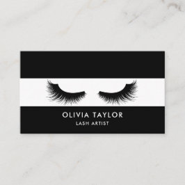 Cartão De Visita Mínimo Elegante Pisca Preta e Branco