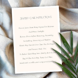 Cartão De Visita Mínimo Elegante Simples Blush White Jewelry Care