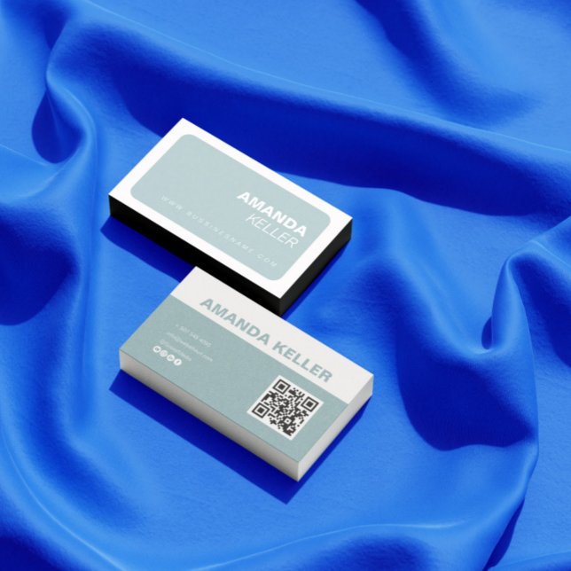 Cartão De Visita Mínimo Elegante Verde Simples (Criador carregado)