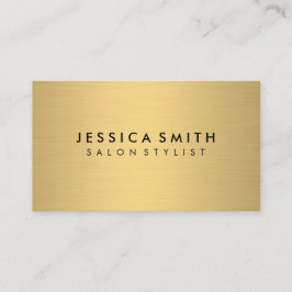 Cartão De Visita Mínimo Faux Metálico Dourado Brutado