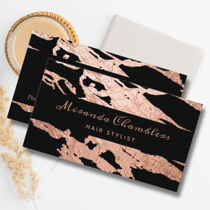 Cartão De Visita Mínimo Luxo Pink Marble Patterno Dourado