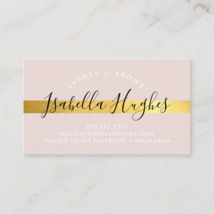 Cartão De Visita MÍNIMO luxo simples lixe listras douradas cor-de-r