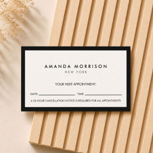 Cartão De Visita Mínimo Luxury Boutique Black/Ivory Nomeação