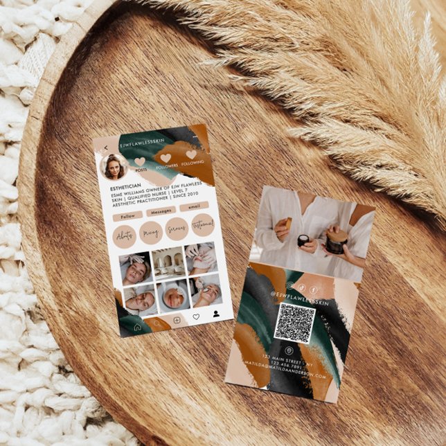 Cartão De Visita Mínimo moderno de na moda multifotografia CÓDIGO Q (Criador carregado)