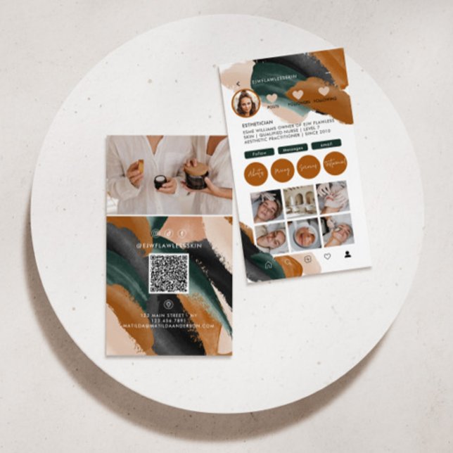 Cartão De Visita Mínimo moderno de na moda multifotografia CÓDIGO Q (Criador carregado)