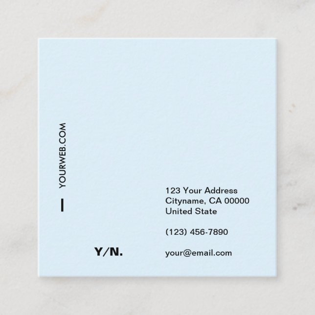 Cartão de visita mínimo moderno do quadrado da (Frente)