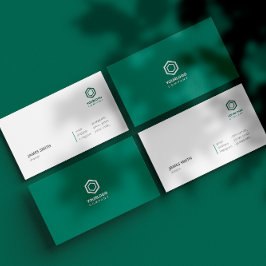 Cartão De Visita Mínimo Moderno Elegante Verde