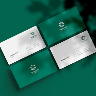 Cartão De Visita Mínimo Moderno Elegante Verde