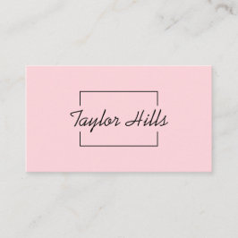 Cartão De Visita Mínimo Moderno Quadro de Linhas de Caixa Bebê Rosa