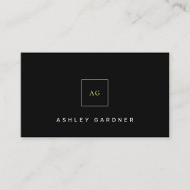 Cartão De Visita Mínimo Moderno Simples Clássico Negro