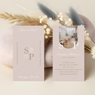 Cartão De Visita Mínimo Monograma Simples Elegante Arco Fotográfico