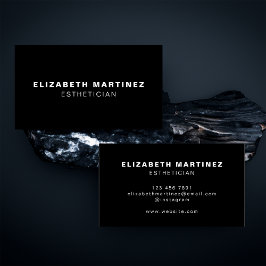 Cartão De Visita Mínimo Negro e Branco Moderno Profissional