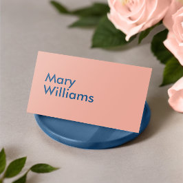 Cartão De Visita Mínimo personalizado Nome simples moderno cor-de-r