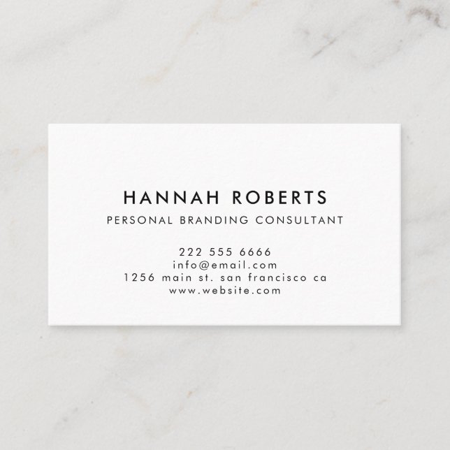 Cartão De Visita Mínimo Profissional Corporativo Preto E Branco (Frente)