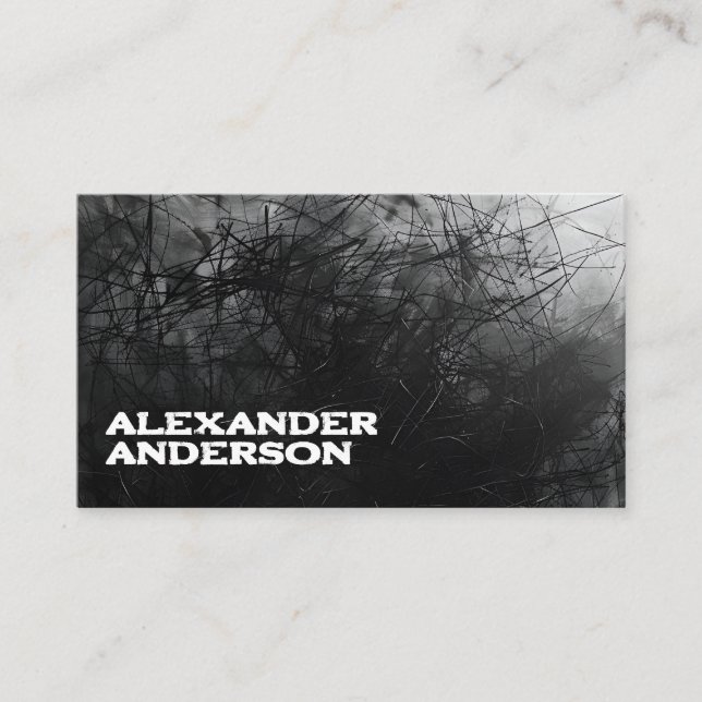 Cartão De Visita Mínimo profissional - Escribble preto (Frente)