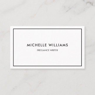 Cartão De Visita Mínimo profissional preto e branco