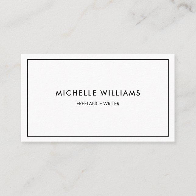 Cartão De Visita Mínimo profissional preto e branco (Frente)