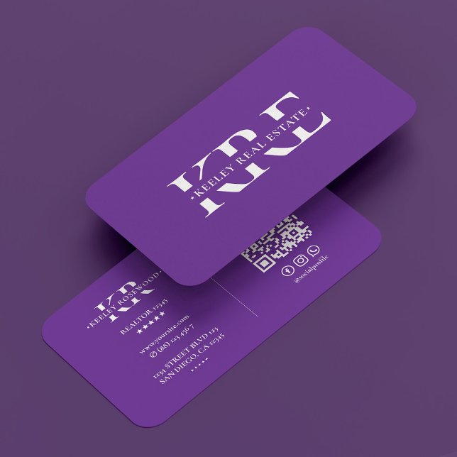 Cartão De Visita Mínimo Profissional Real Roxo Moderno (Minimal Professional Royal Purple Modern Business Card
)