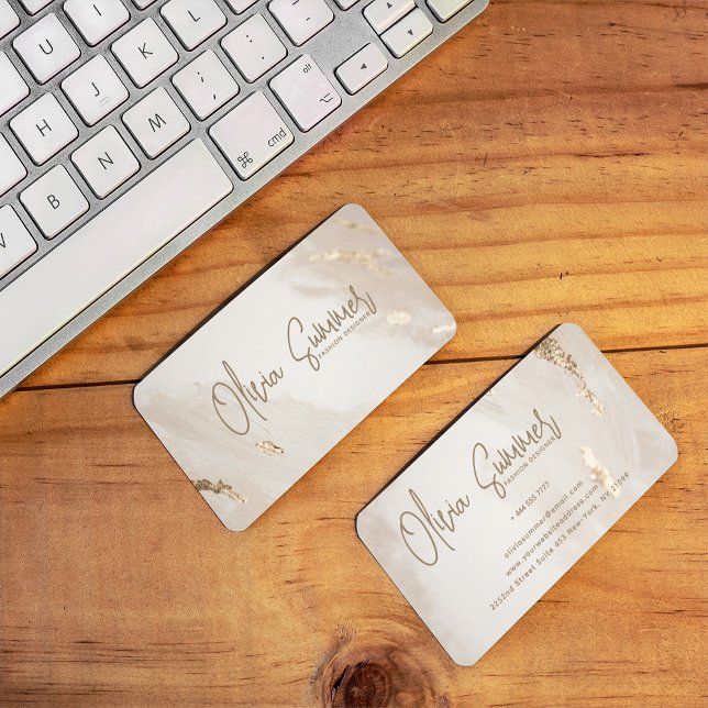 Cartão De Visita Mínimo Rosa E Branco (Criador carregado)