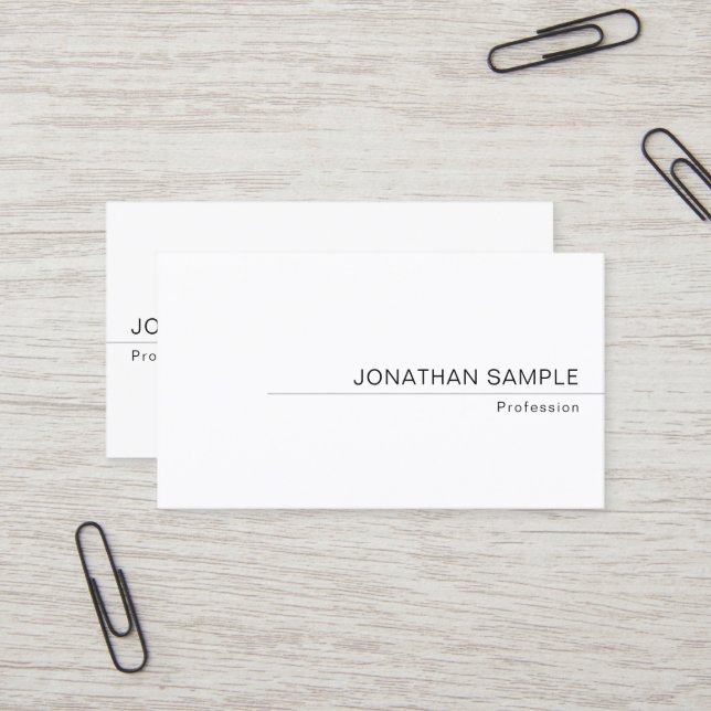 Cartão De Visita Mínimo Simples e Elegante Personalizado (Frente/Verso In Situ)