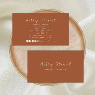 Cartão De Visita Mínimo Terracotta Moderna Marca Profissional
