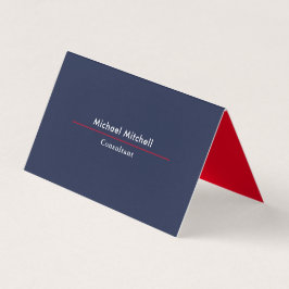 Cartão De Visita Mínimo Vermelho Azul Elegante comum profissional