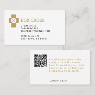 Cartão De Visita Ministério de Alcance Cristão Cross Box Logo