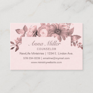 Cartão De Visita Ministério do Conselheiro Grisaille Rosa Rosa Femi