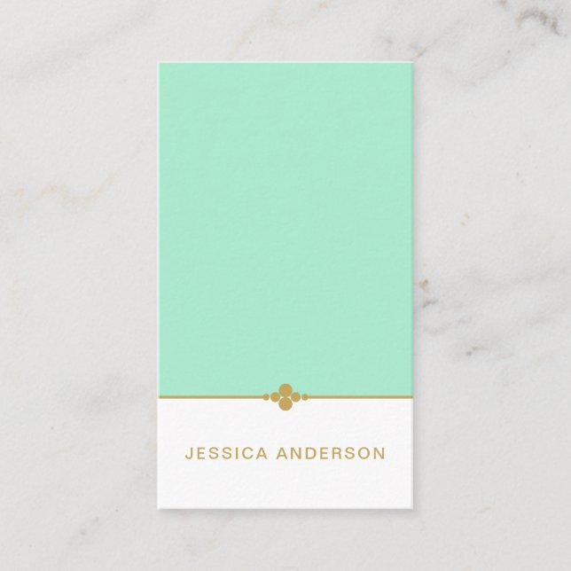 Cartão De Visita Mint branco legante Dourado (Frente)