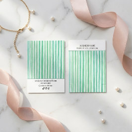 Cartão De Visita Mint Green Watercolor Stripes Bracelet Display 