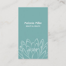 Cartão De Visita Mint white lilypad flower illustration elegant 