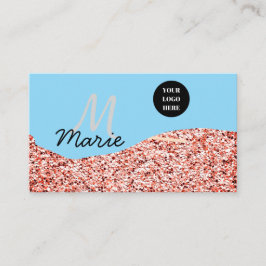 Cartão De Visita minúscula azul adicionar texto do logotipo obrigad