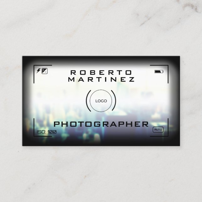 Cartão De Visita Mira da câmera aparência do faux (Frente)