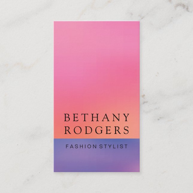 Cartão De Visita Mistura cor-de-rosa púrpura (Frente)