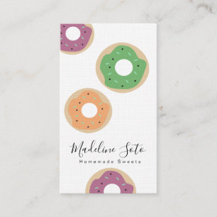 Cartão De Visita Mistura de Donut Doces Decoração de Bolo