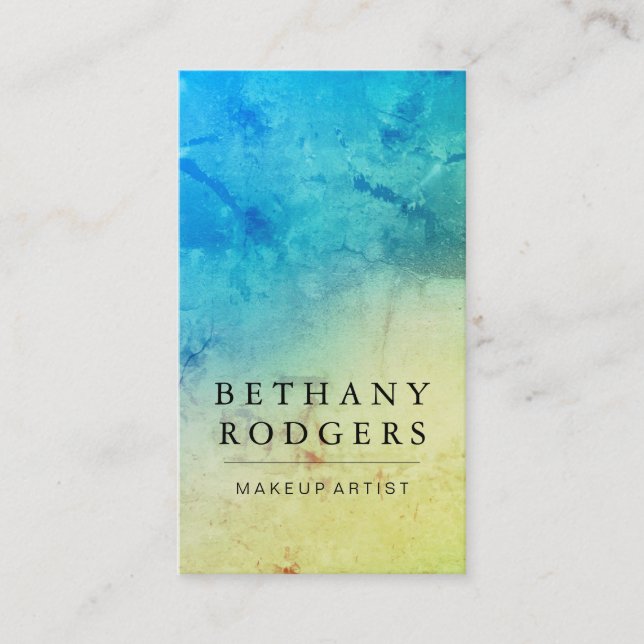 Cartão De Visita Mistura de Grunge Verde Azul sofisticada (Frente)