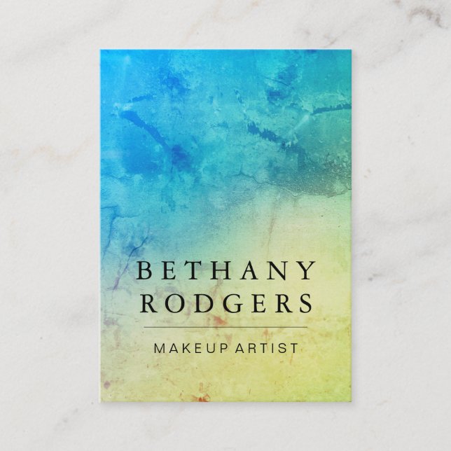 Cartão De Visita Mistura de Grunge Verde Azul sofisticada (Frente)