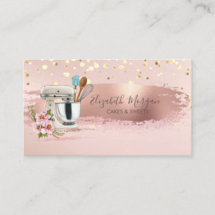 Cartão De Visita Mistura Floral,Confete Dourado, Pincelada 