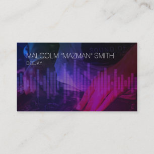Cartão De Visita Misturador de Ondas de Som Jockey DJ de Disco Deej