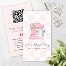 Misturador de Padaria Rosa Bege Código QR Xadrez