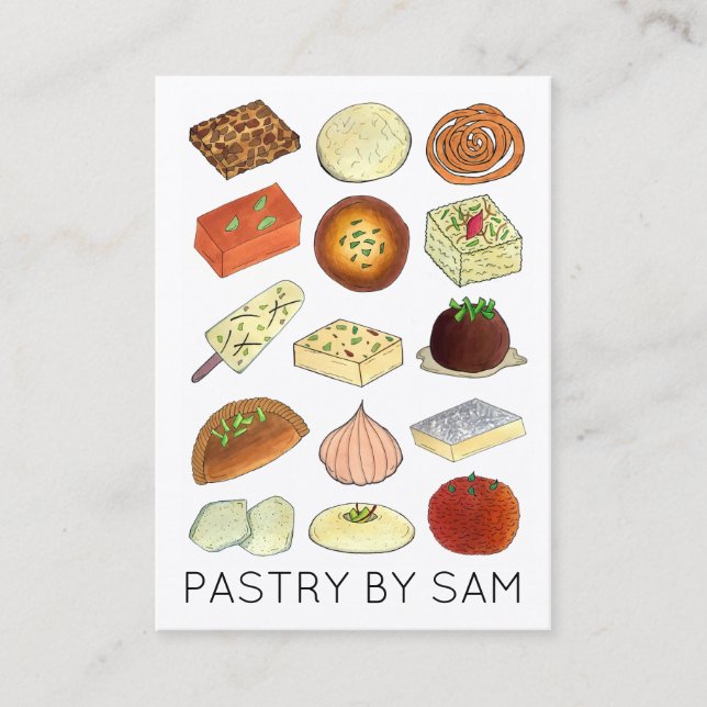 Cartão De Visita Mithai Indian Sweet Compra Confectionery Paery Che (Frente)