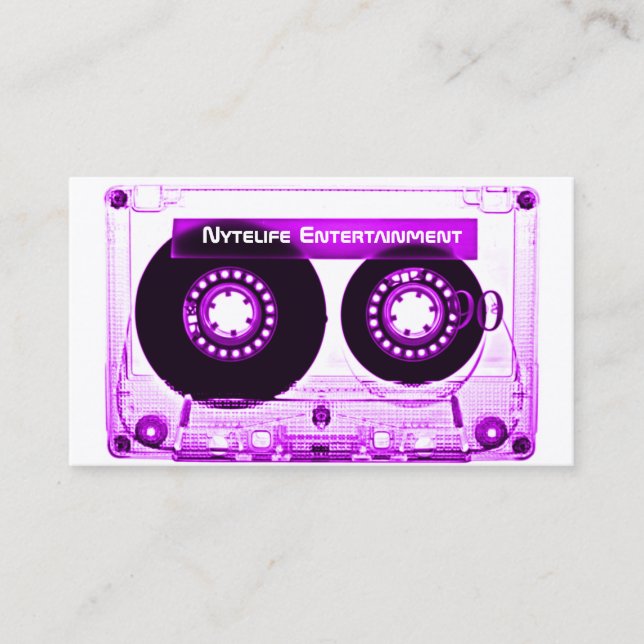 Cartão De Visita Mixtape roxo elétrico (Frente)