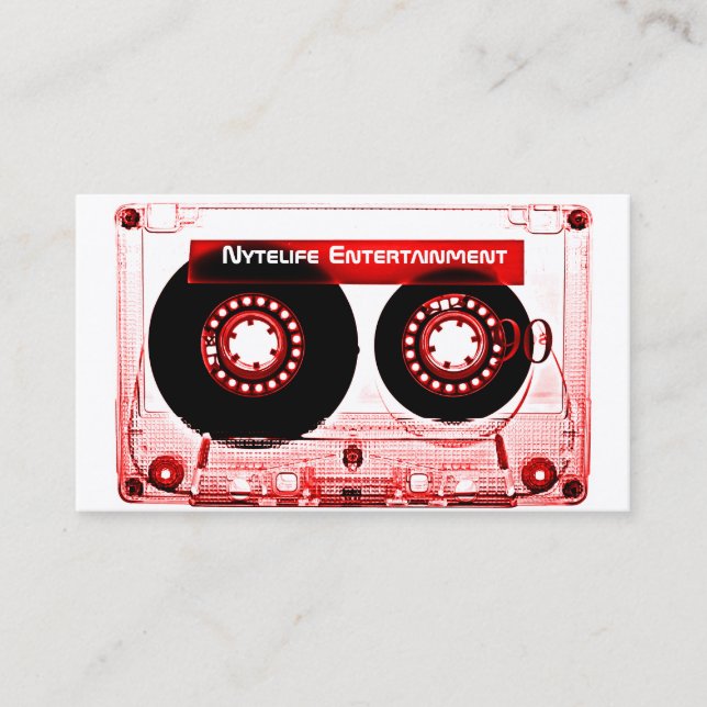Cartão De Visita Mixtape vermelho (Frente)