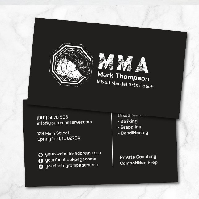 Cartão De Visita MMA - Formação Mista de Artes Marciais (Criador carregado)