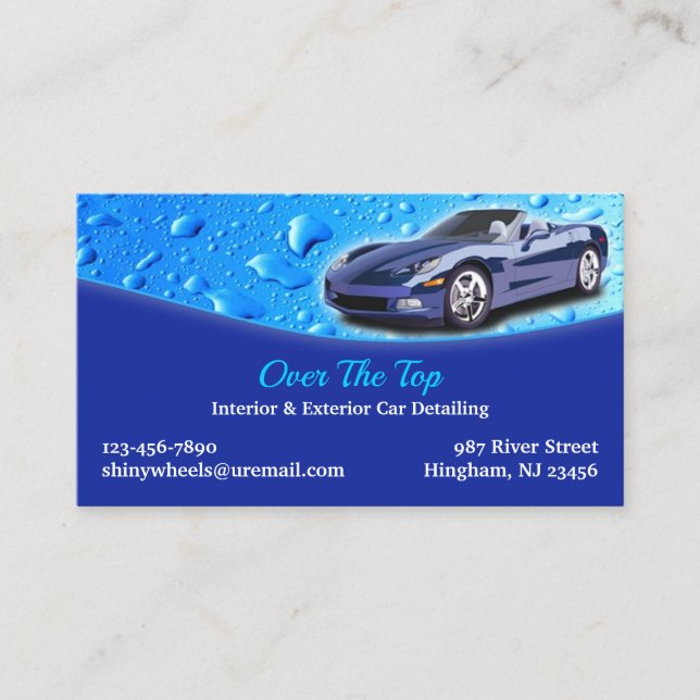 Cartão De Visita Mobile Car Detailing Business Card Template (Frente)