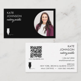 Cartão De Visita Mobile Notary Public Photo QR Code Logo