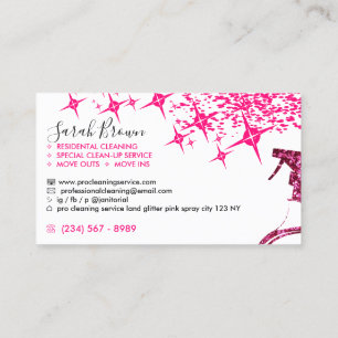 Cartão De Visita Moça Rosa Spray Maid Clearing House