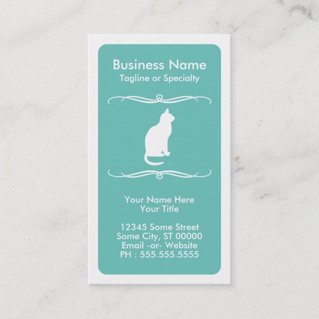 Cartão De Visita mod cat (personalizável pela cor) (Frente)