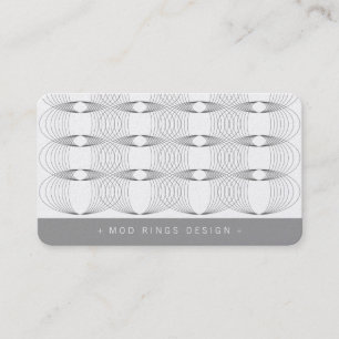 Cartão De Visita Mod Rings Simples Padrão Geométrico Na moda modern